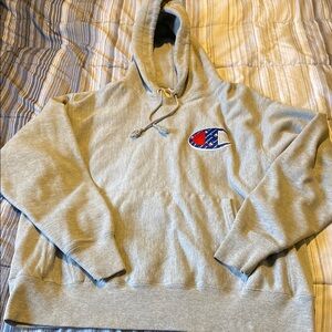 Champion Gray Sweatshirt Hoodie Classic Design